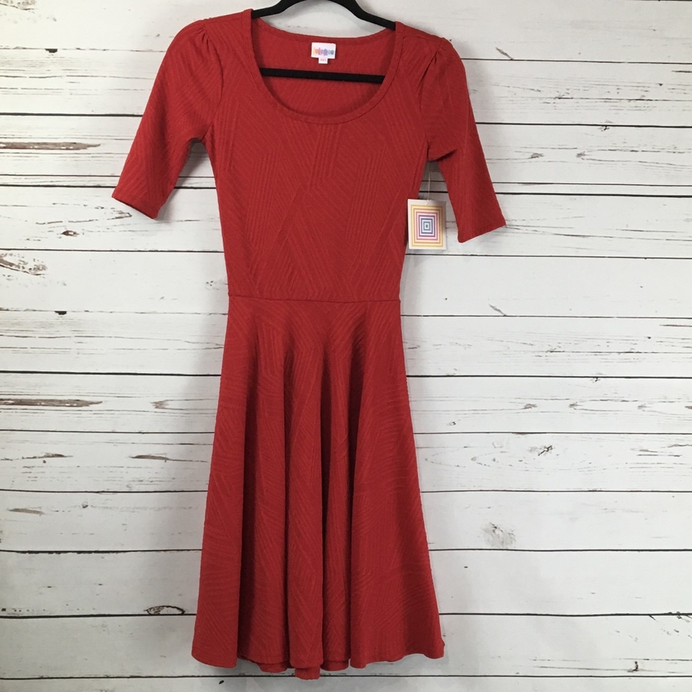 Red textured dress